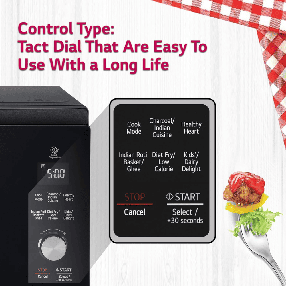 LG 32 Ltrs Stainless Steel Convection Microwave Oven All in One Charcoal (MJEN326TL,Black)