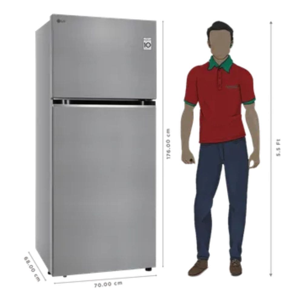 LG 398 Ltrs, 2 Star Frost Free Wi Fi Convertible Double Door Refrigerator (GLT4026SNPZ, Shiny Steel)