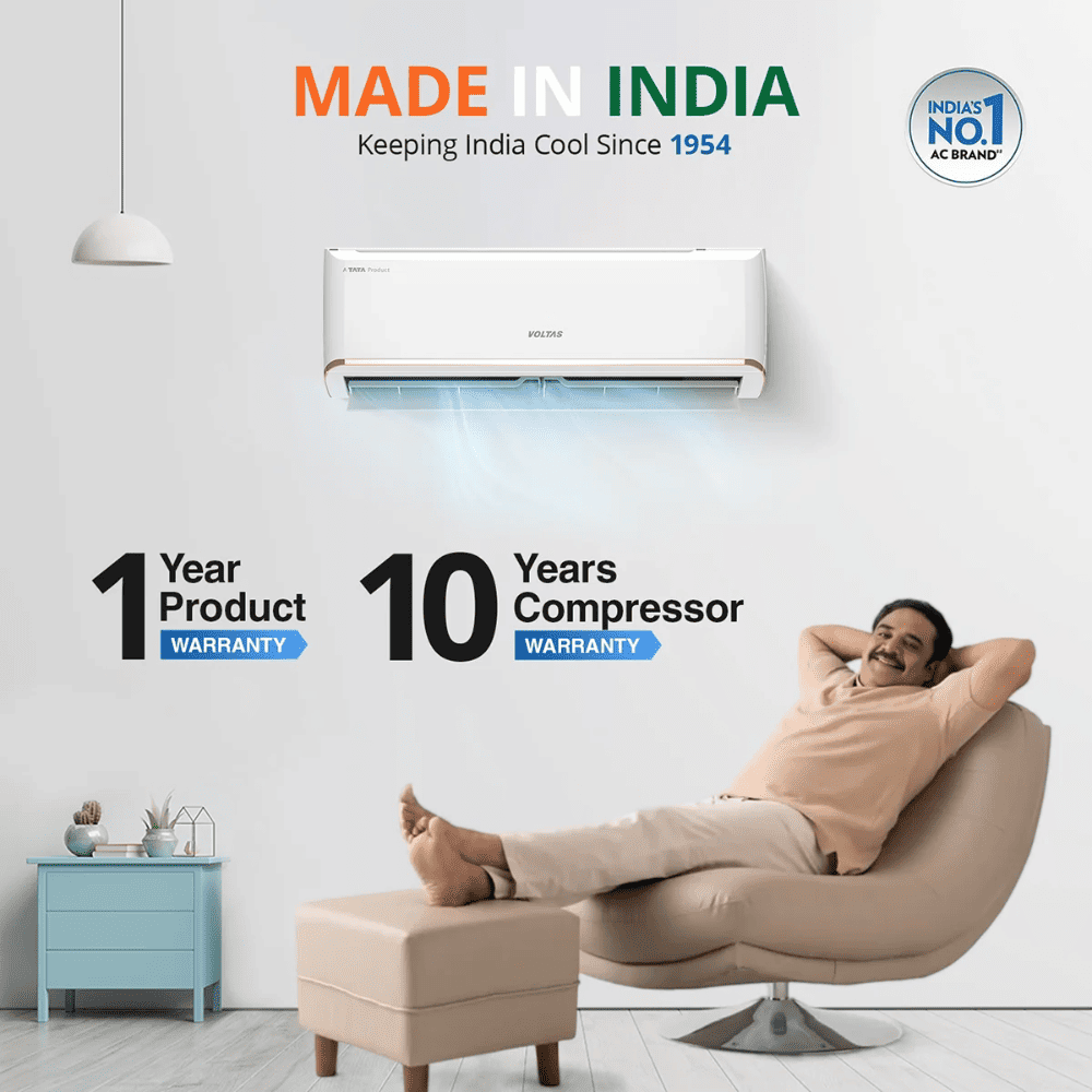 Voltas 1.5 Ton 3 Star Inverter Split Air Conditioner (183V Vectra Zen Gold 890 MM)