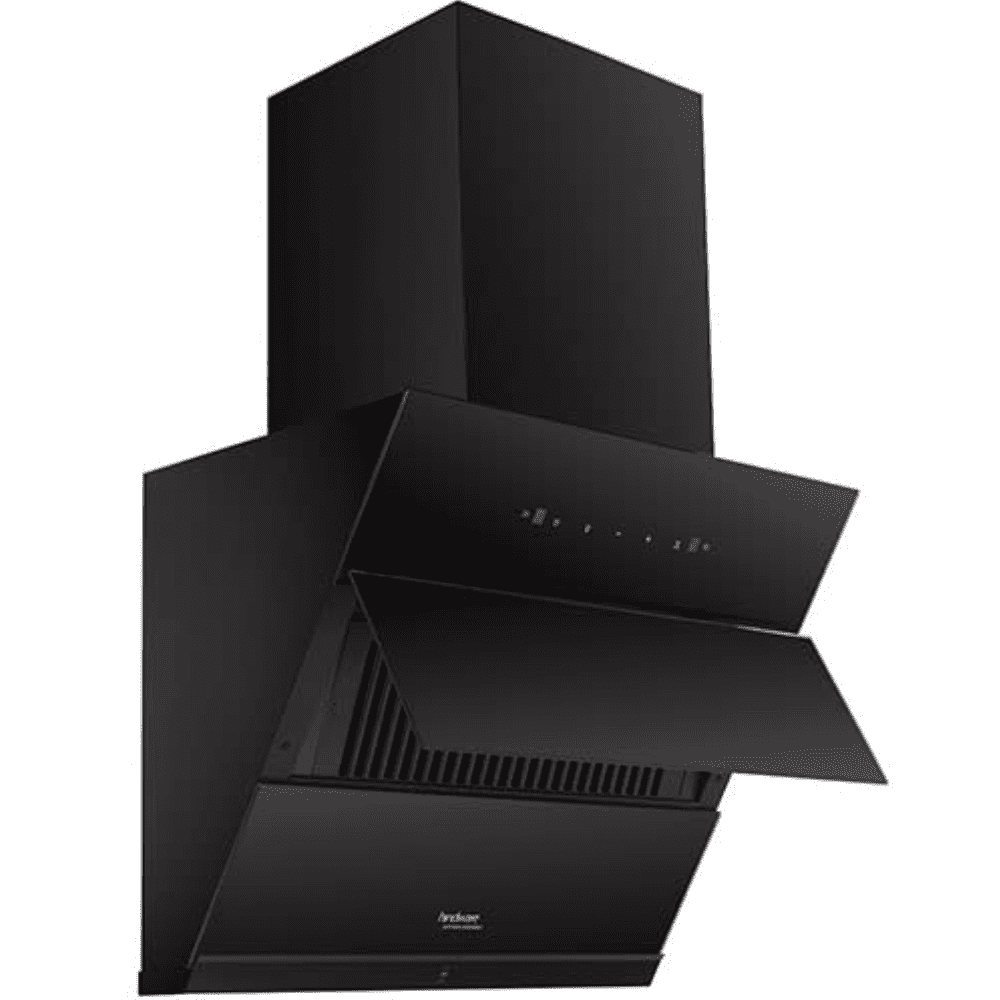 Hindware  LEXIA Plus, 60 cm 1550 m3/hr Heat Auto Clean Wall Mounted Filterless Kitchen Chimney (Black)