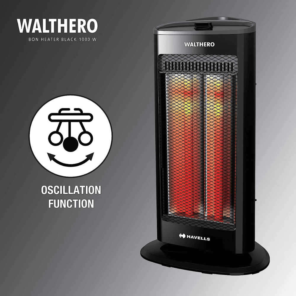 Havells 1000 Watts WALTHERO Carbon Room Heater, Black