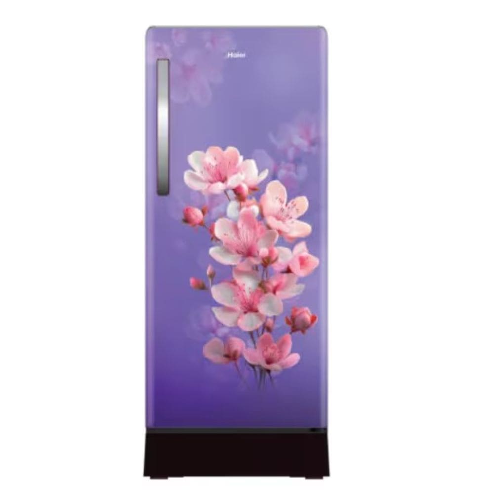 Haier 190 Ltrs, 2 Star Direct Cool Single Door Refrigerator with Base Drawer 2 Star Purple Sienna (Cherry Blossom), HRD 2112PPSA N