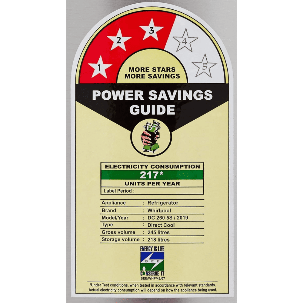 Whirlpool 245 Ltrs 3 Star, Inverter Direct Cool, Single Door Refrigerator (260 IMPRO PRM 3S ALPHA STEEL-Z)