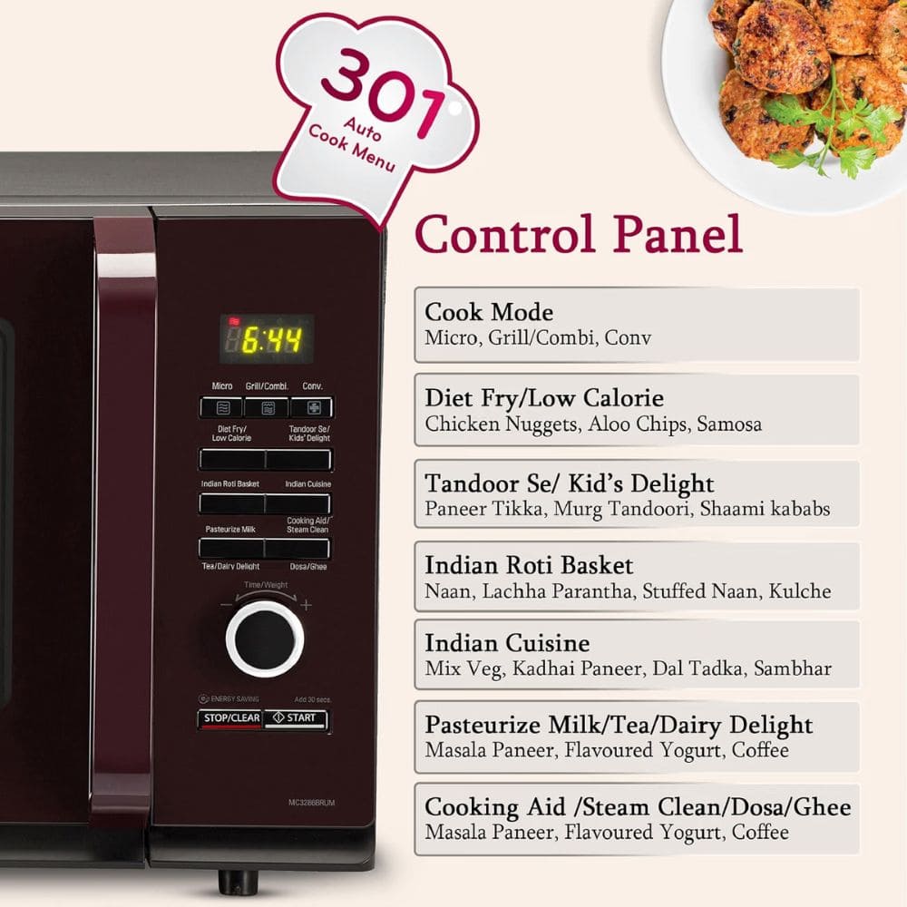 LG 28 Ltrs Stainless Steel Cavity Convection Microwave Oven All in One (MC3286BRUM,Black)