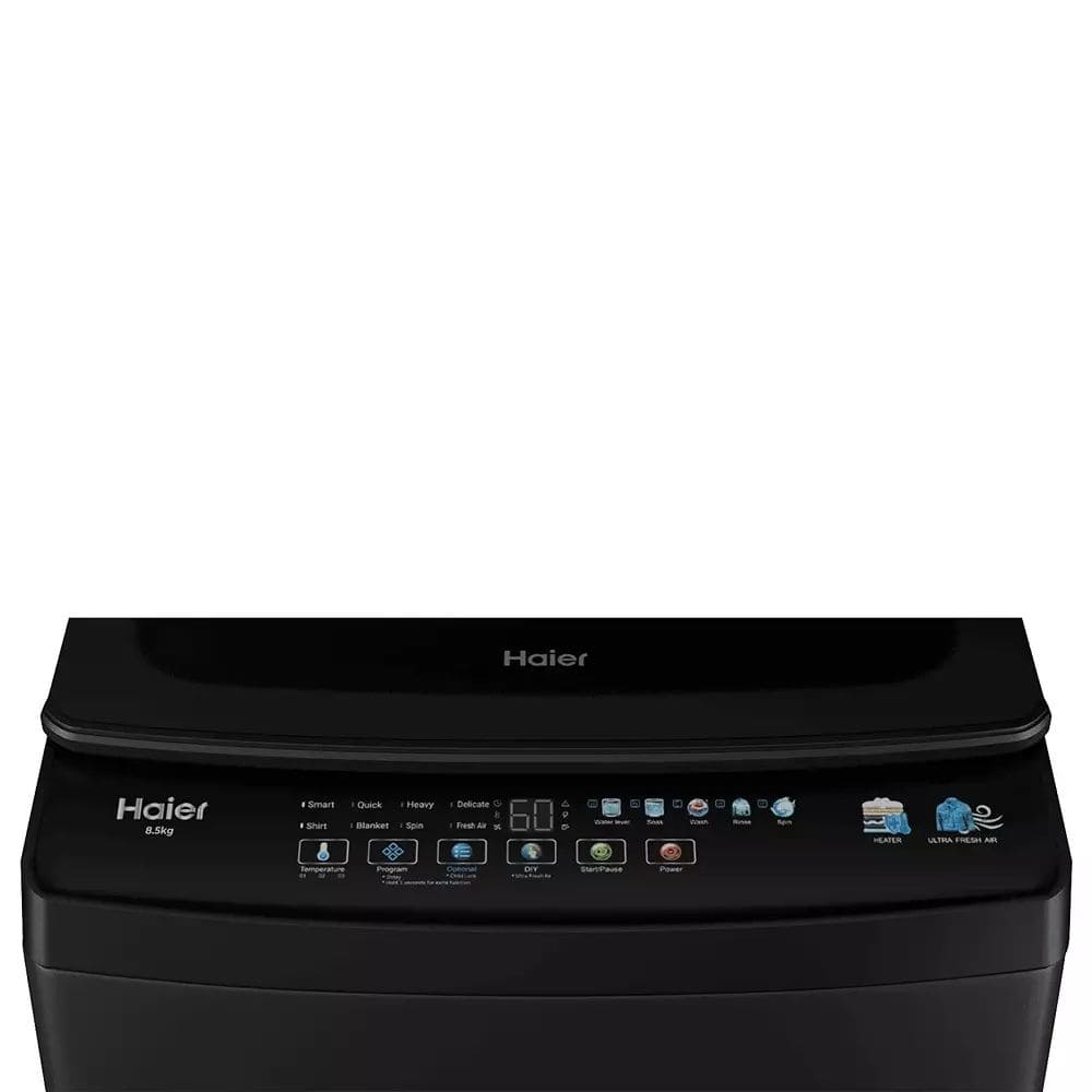 Haier 8.5 Kg 5 Star Semi-Automatic Top Load Washing Machine (HWM85-H326BK,Black)