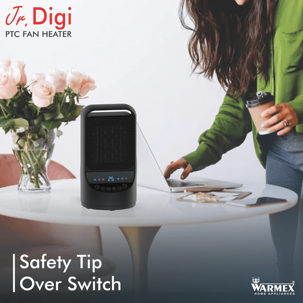 Warmex 750 Watts PTC Fan Room Heater with Touch Control Digital Display (JUNIOR DIGI White)