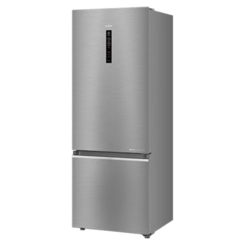 Haier 445 Ltrs, 1 Star Frost Free Double Door Bottom Mount Refrigerator (HRB 4951BISA P, Inox Steel)