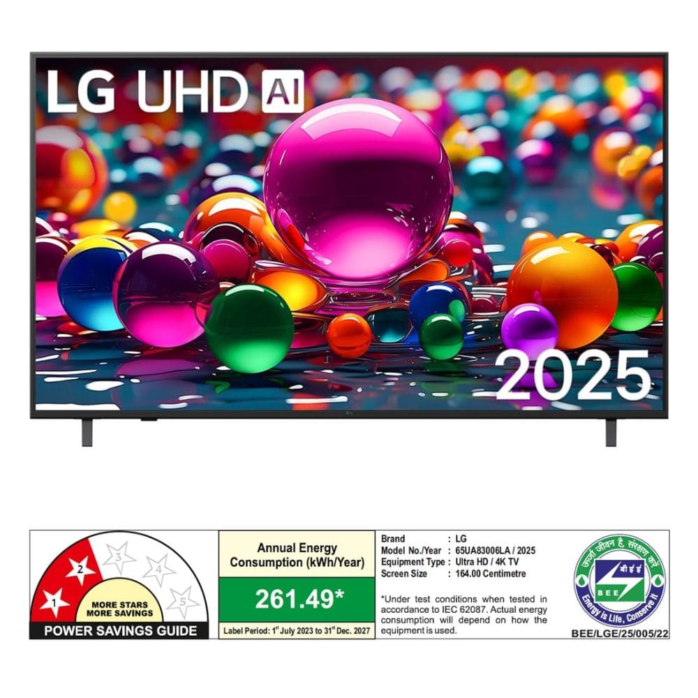 LG 65UA83006LA, 65 Inches 4K Ultra HD Smart LED TV, Black