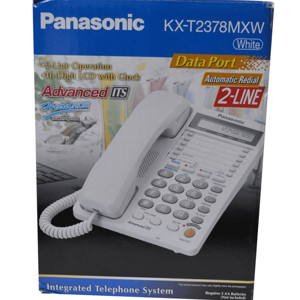 Panasonic KX-T2378MXWD, Two line Corded Landline Phone (White)