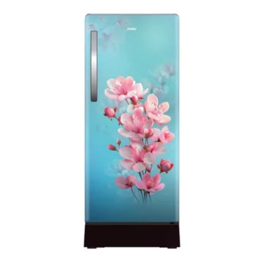 Haier 190 Ltrs, 2 Star Direct Cool Single Door Refrigerator with Base Drawer 2 Star Teal Sienna (Cherry Blossom), HRD 2112PTSA N