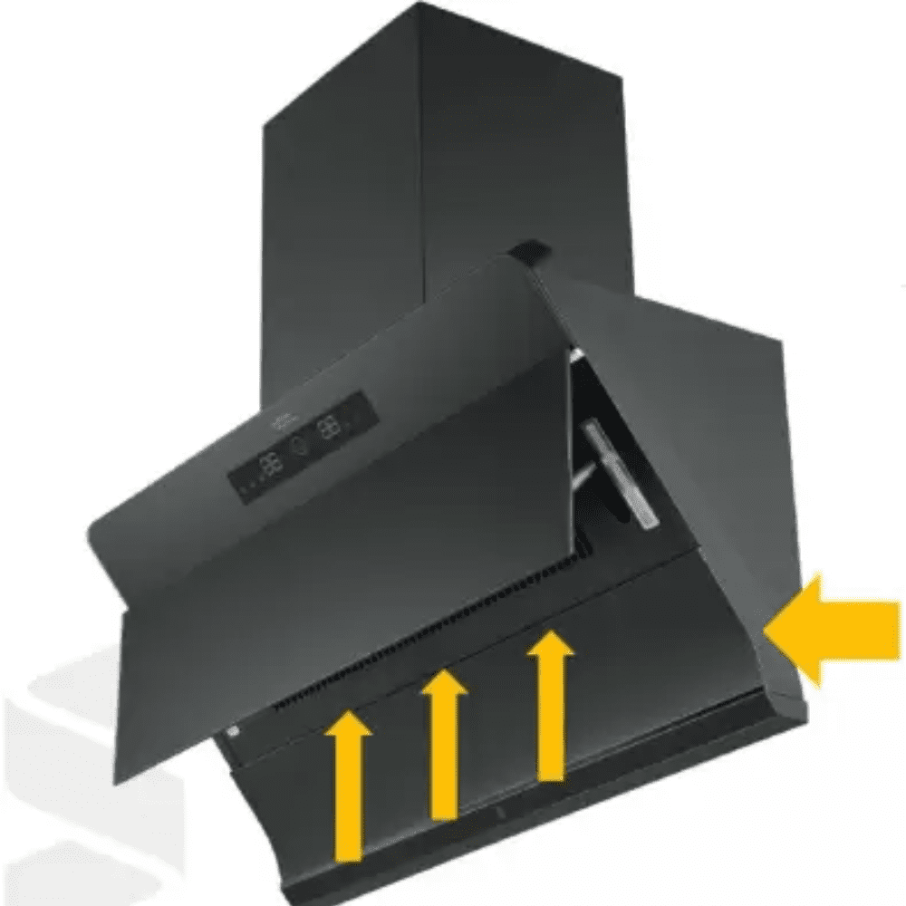 Hindware FLORENCE, 60 cm 1450 m3/hr Auto Clean Wall Mounted Chimney, Filterless Technology (Black)