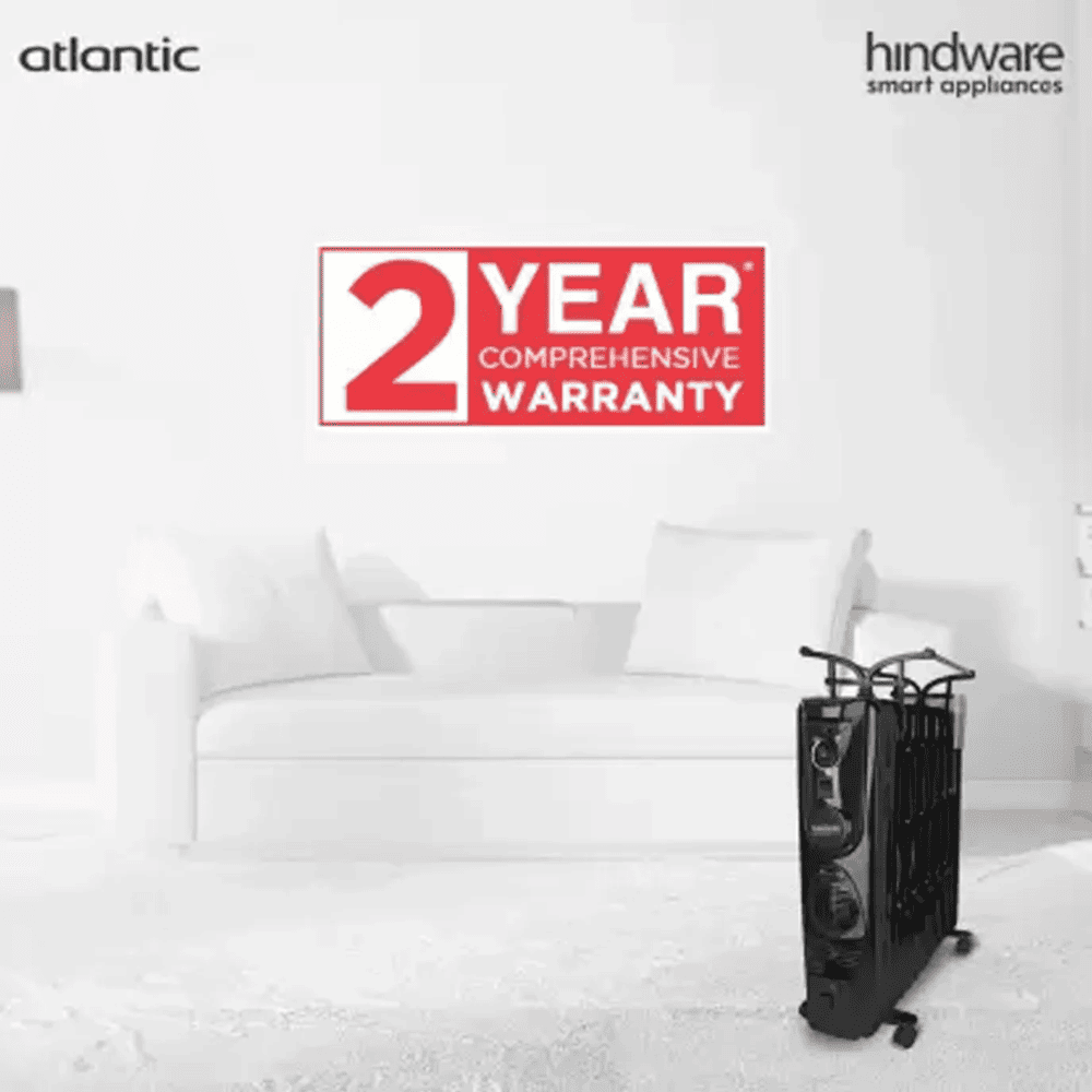 Hindware 13 Wave Fins, 2900 Watts Oil Filled Radiator Room Heater (Atlantic VELDA 13f, Black)