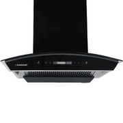Sunshine LUXOR, 60 cm 1200 m3/hr Auto Clean Wall Mounted Hood Chimney, Filterless Technology, Touch Control (Black)