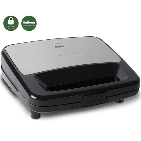 Philips HD2289/00, 700 Watts Grilled Sandwich Maker, Non-stick plates  (Black Metallic Finish)