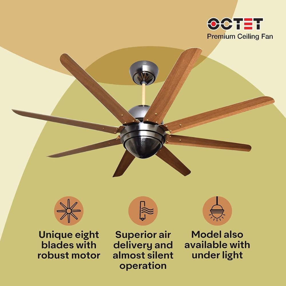 Havells OCTET Underlight, 1320mm 8 Blade Premium Finish Air Ceiling Fan