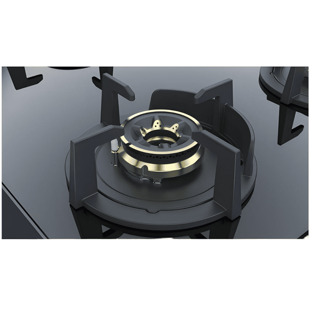 Hindware Hob, HAZEL 3B 60CM,  3 Burner 60 cm Auto Ignition Glass Top Brass Burner 2 Medium +1 High Flame Gas Stove (Black)