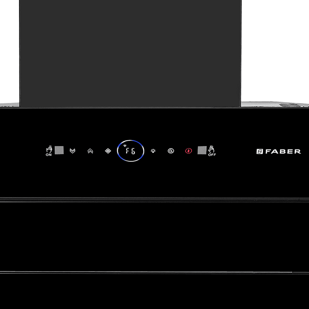 Faber COMET BLDC FL HC, 60 cm 1500 m3/hr Heat Auto Clean Wall Mounted Curved Glass Kitchen Chimney (Black)
