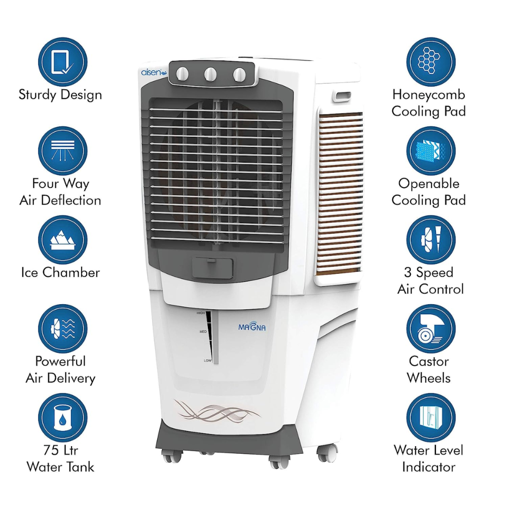 Aisen 75 Ltrs Desert Room Air Cooler (A75DMH500)