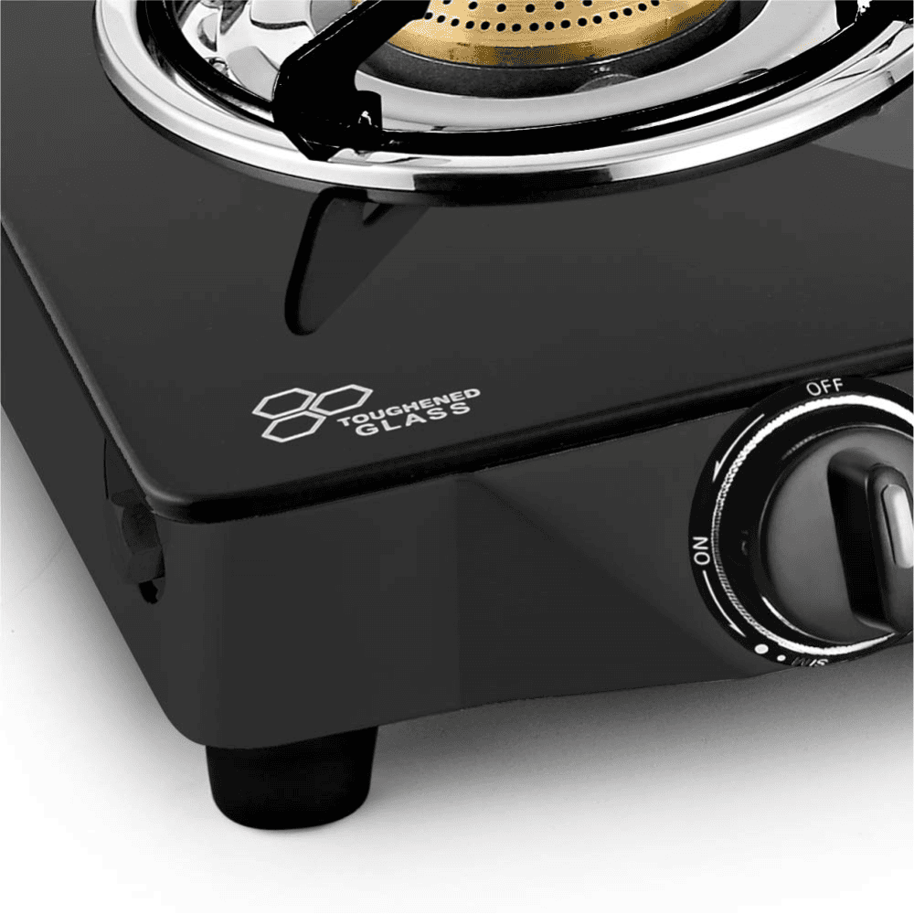 Sunflame Cooktop, CROWN GT 3B, 3 Burner Auto Manual Ignition Glass Top Brass Burner 1 Big + 1 Medium + 1 small Gas Stove (Black)