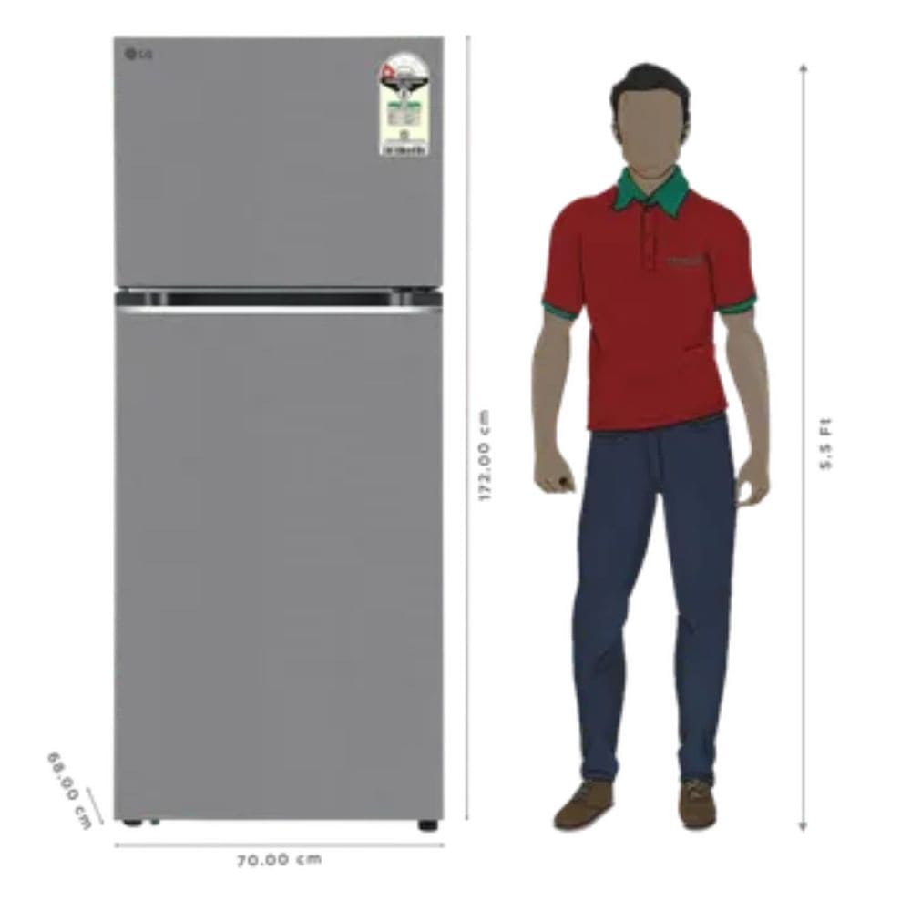 LG 380 Ltrs, 1 Star Frost Free Double Door Refrigerator (GLT3816NFDS)