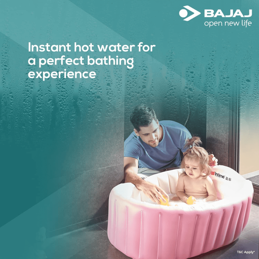 Bajaj 3 Ltrs Instant Water Heater Water Heater Geyser (Flora3L IWH 3KW, White)