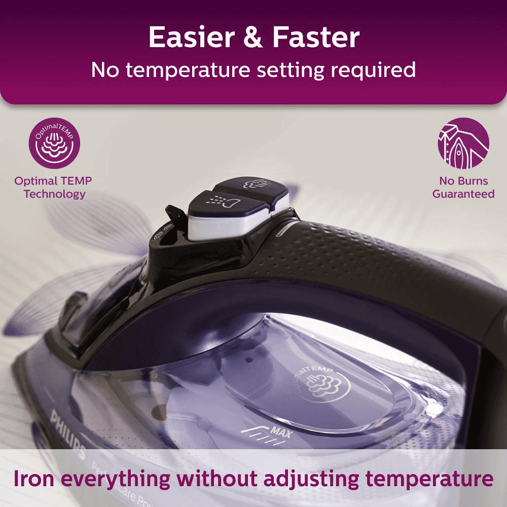 Philips GC3925/34, 2400 Watt Steam Iron (Purple)