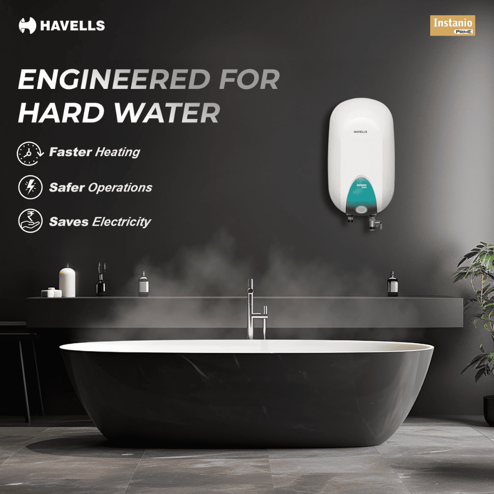 Havells 3 Ltrs Instant Water Heater Water Heater Geyser (INSTANIO PRIME3L 3KW HD, White)