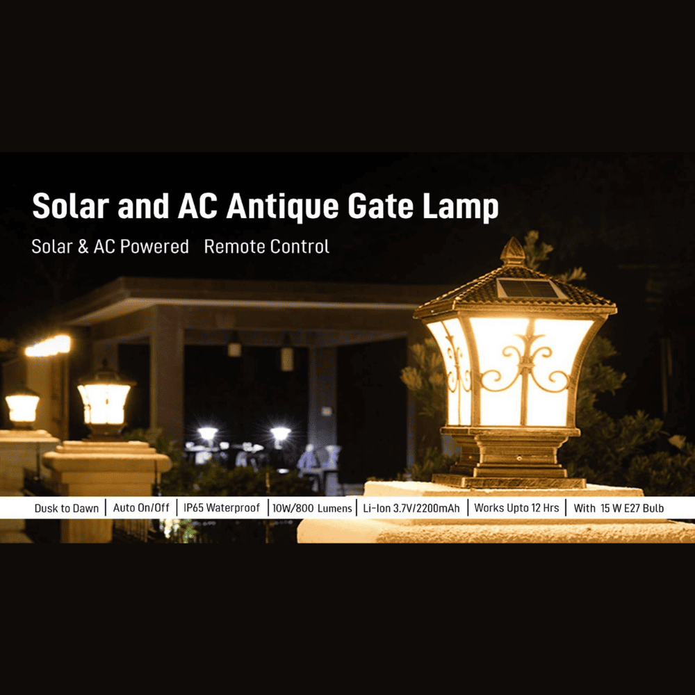 Table Sanleen LED Waterproof Antique Gate Light for Garden Decor (Multi Colour)