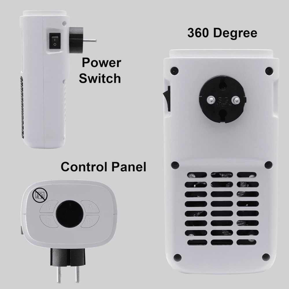 Warmex 400 Watts Wall Mount Electric PTC Room Heater (MINI BONFIRE, White)