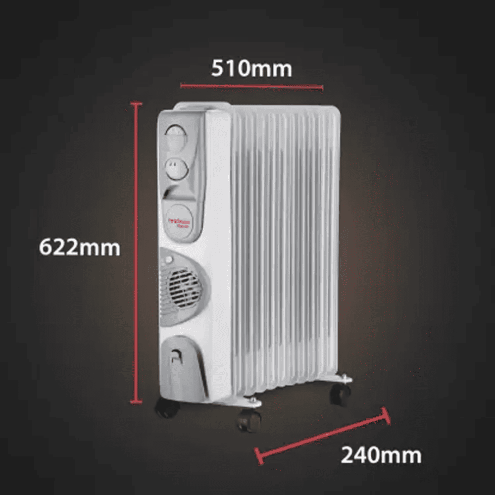 Hindware Atlantic SALOME 11 Fins, 2900 Watts Oil Filled Radiator Room Heater Heater (Atlantic SALOME11f, Grey)