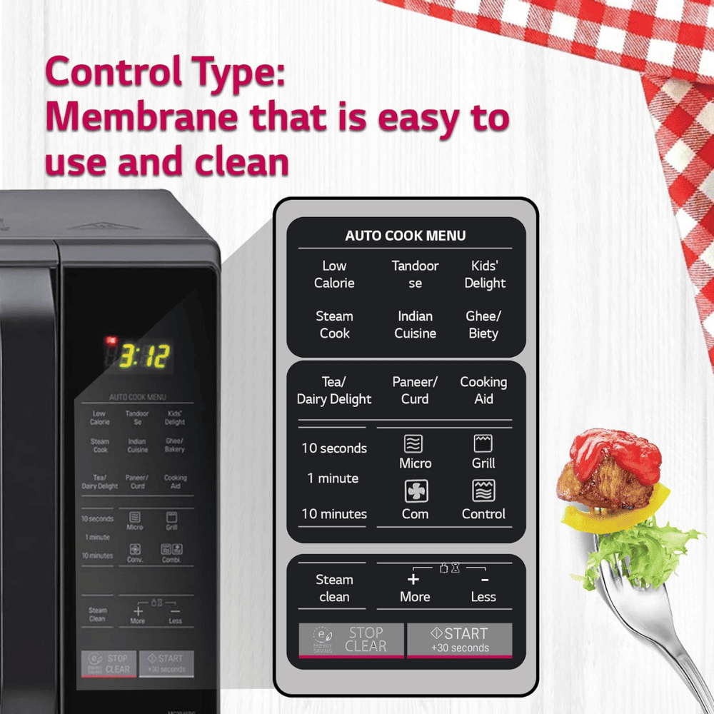 LG 28 Ltrs Convection Microwave Oven (MC2846BG,Black)