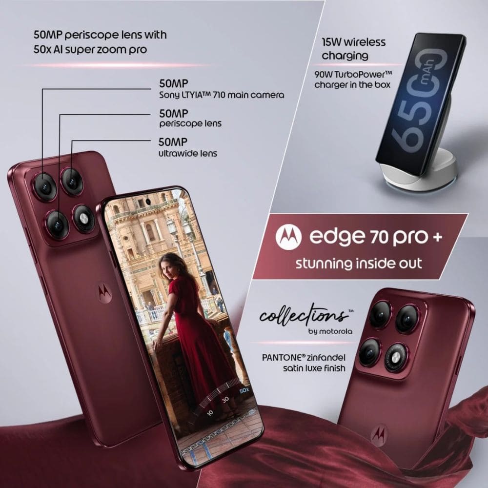 Motorola EDGE 70 PRO PLUS 12GB/256GB, 5G with Camera Control Android Phone (Available in Multi Colour)