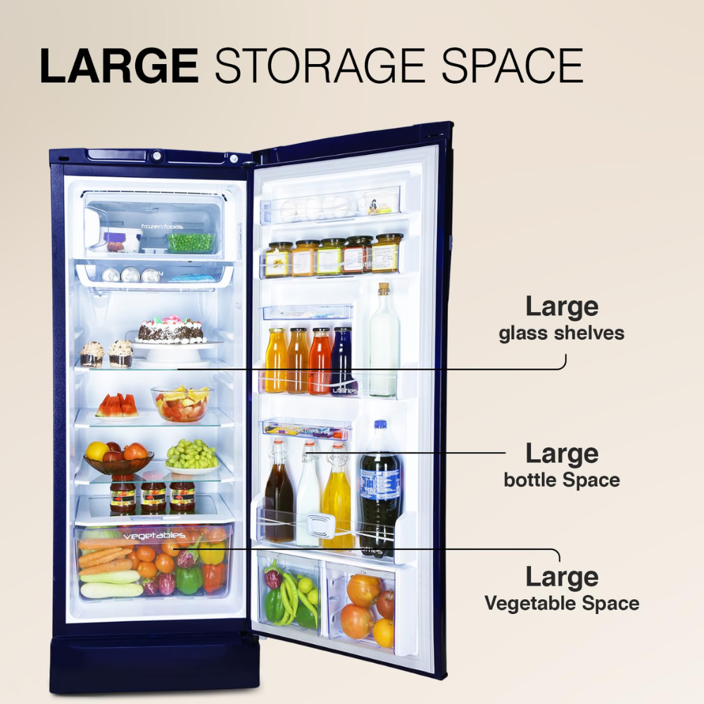 Godrej 210 Ltrs 2 Star Direct Cool Sigle Door Refrigerator (RD EDGEPRO 230C TDF MN BL, Marine Blue)