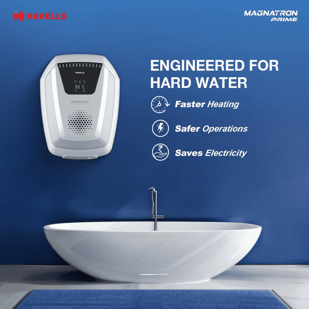 Havells 25 Ltrs Vertical Storage 4 Star Water Heater Geyser (MAGNATRON PRIME,White)