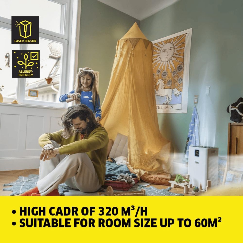 Karcher AF30 Dual H13 HEPA & Activated Carbon Filters Air Purifier with Air Quality Display