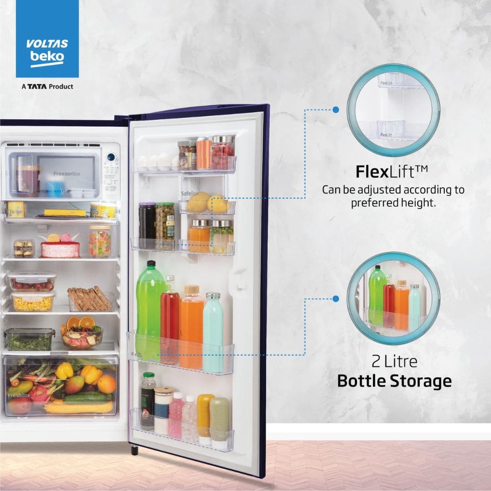 Voltas Beko 225 Ltrs, 3 Star Direct Cool Single Door Refrigerator (RDC225C)