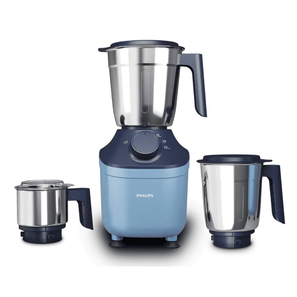 Philips 500 Watts Mixer Grinder with Jars (Hl7773/00, Blue & White)
