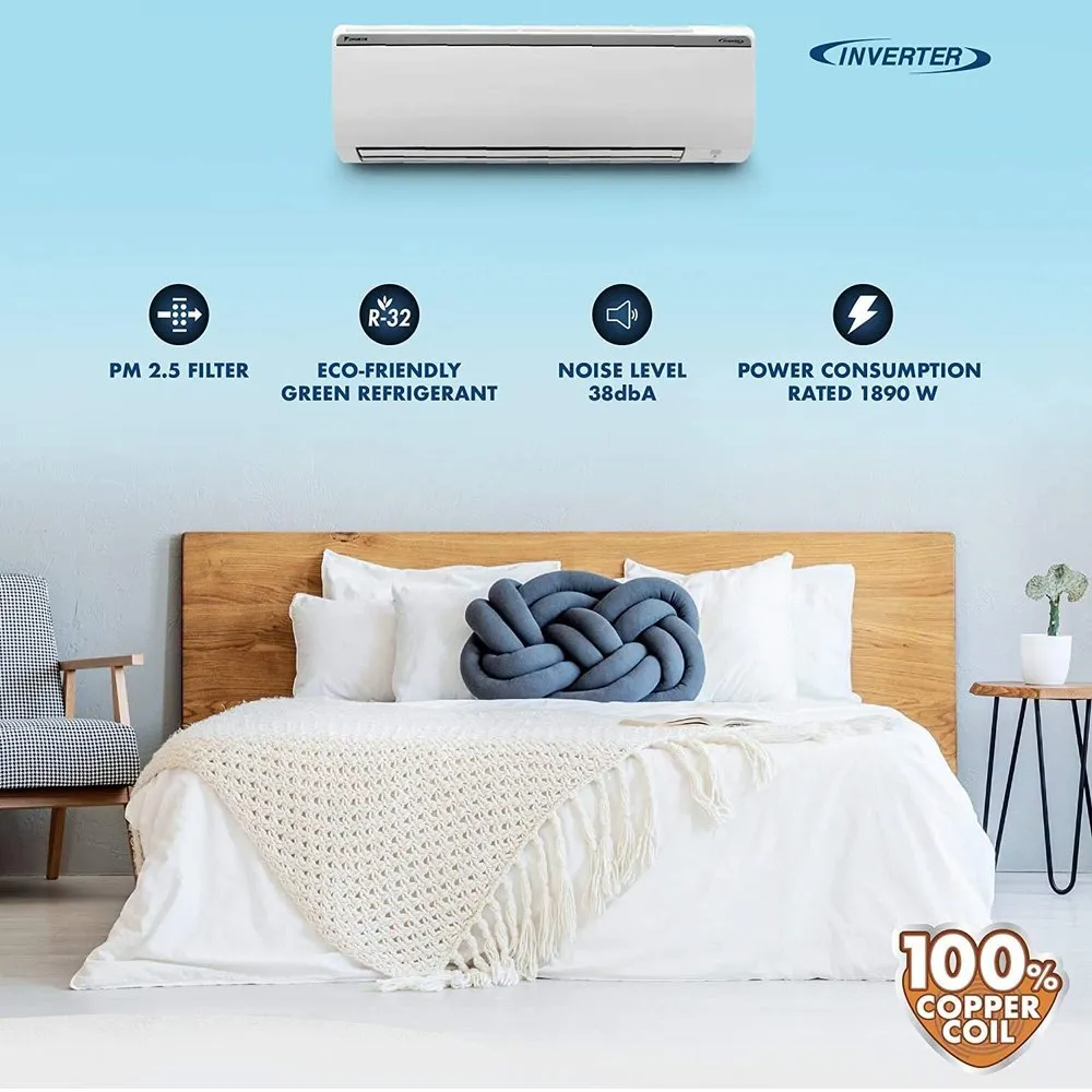 Daikin 1.8 ton 3 star Inverter Split Air Conditioner (FTKL60UV16U)