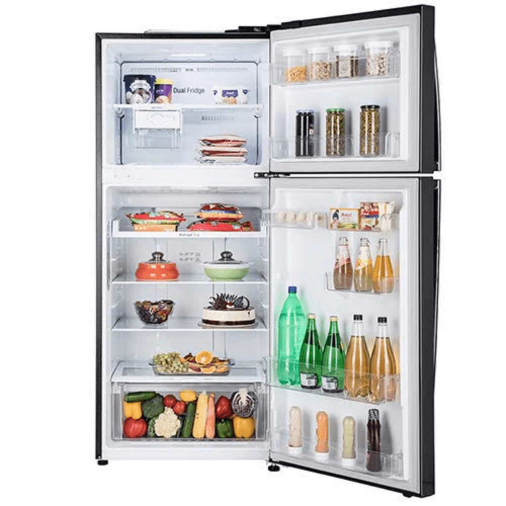 LG 437 Ltrs 2 Star Inverter Frost Free Double Door Refrigerator (GL-T432AESY, Ebony Sheen)