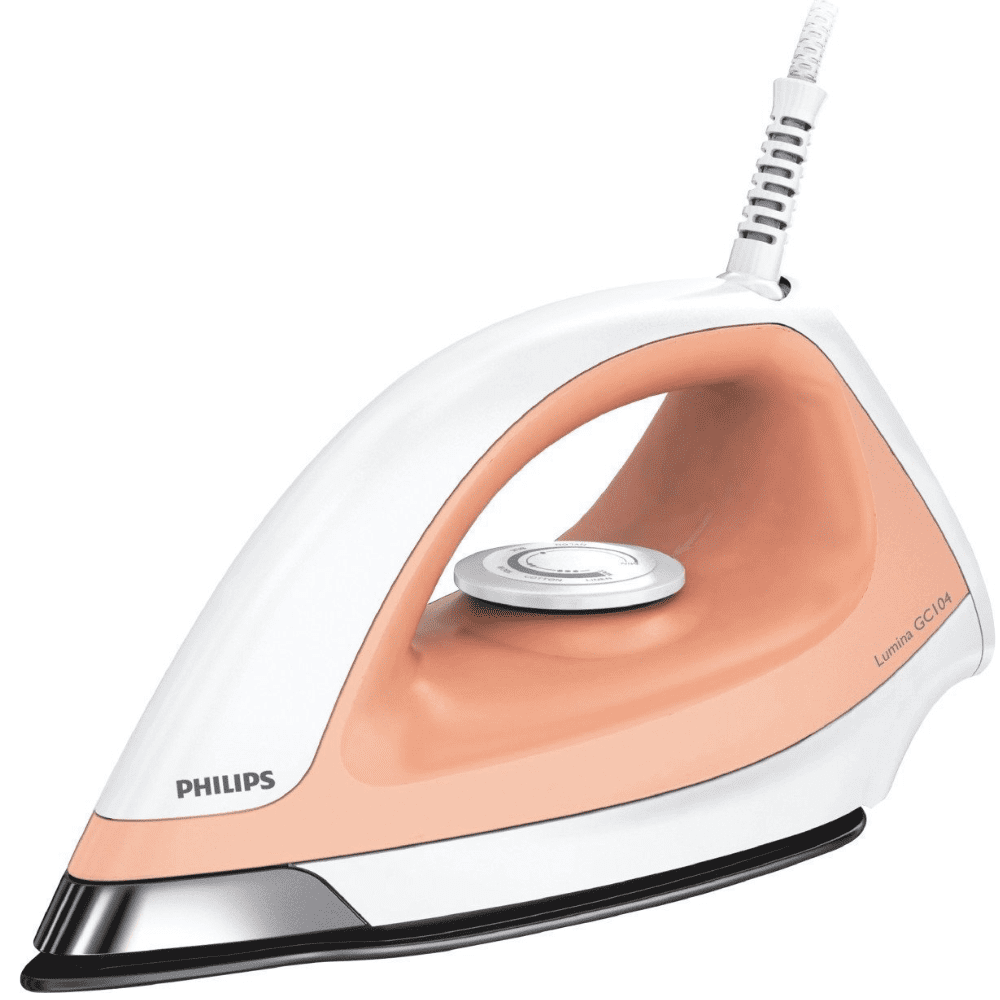 Philips GC104/01, 1100 Watt, Dry Iron (Peach & White)