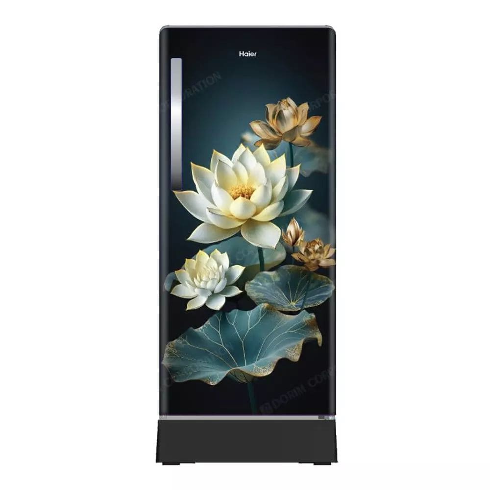 Haier 190 Ltrs, 2 Star Direct Cool Single Door Refrigerator with Base Drawer (HRD 2113PGCA N, Green Camellia)