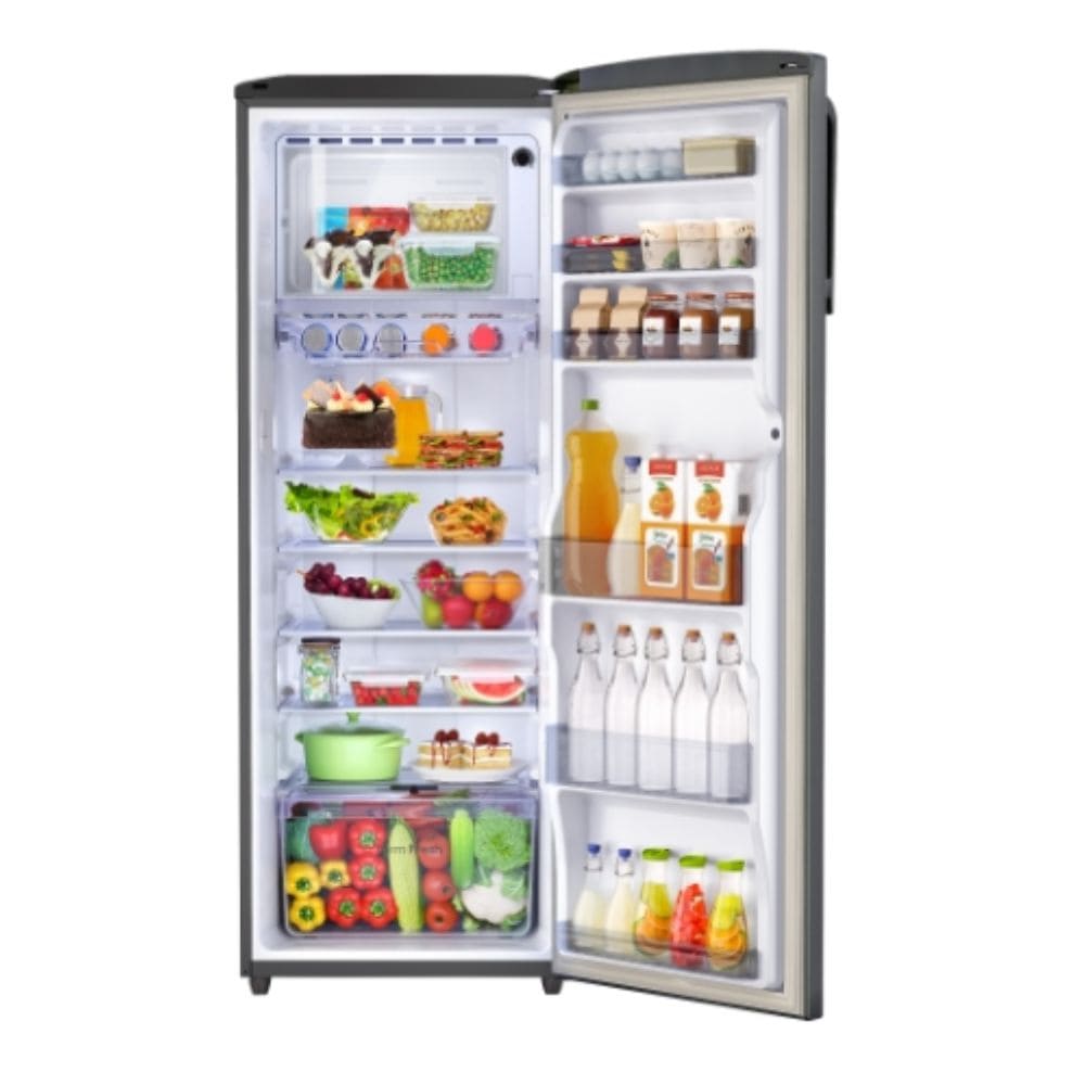 Godrej 268 Ltrs 3 Star Inverter Direct cool Single Door Refrigerator (RD EMARVEL 290C THI ST GL, Steel Glow)