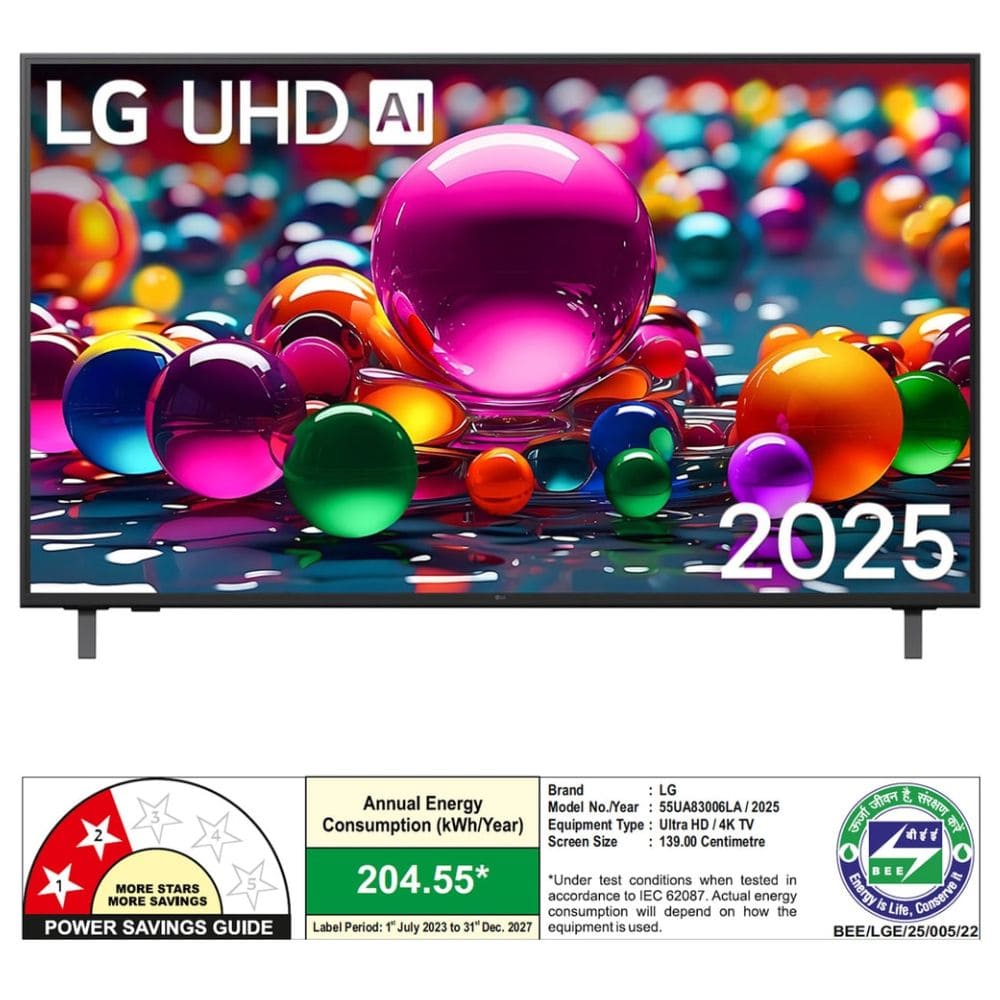 LG 55UA83006LA, 55 Inches 4K Ultra HD Smart LED TV, Black