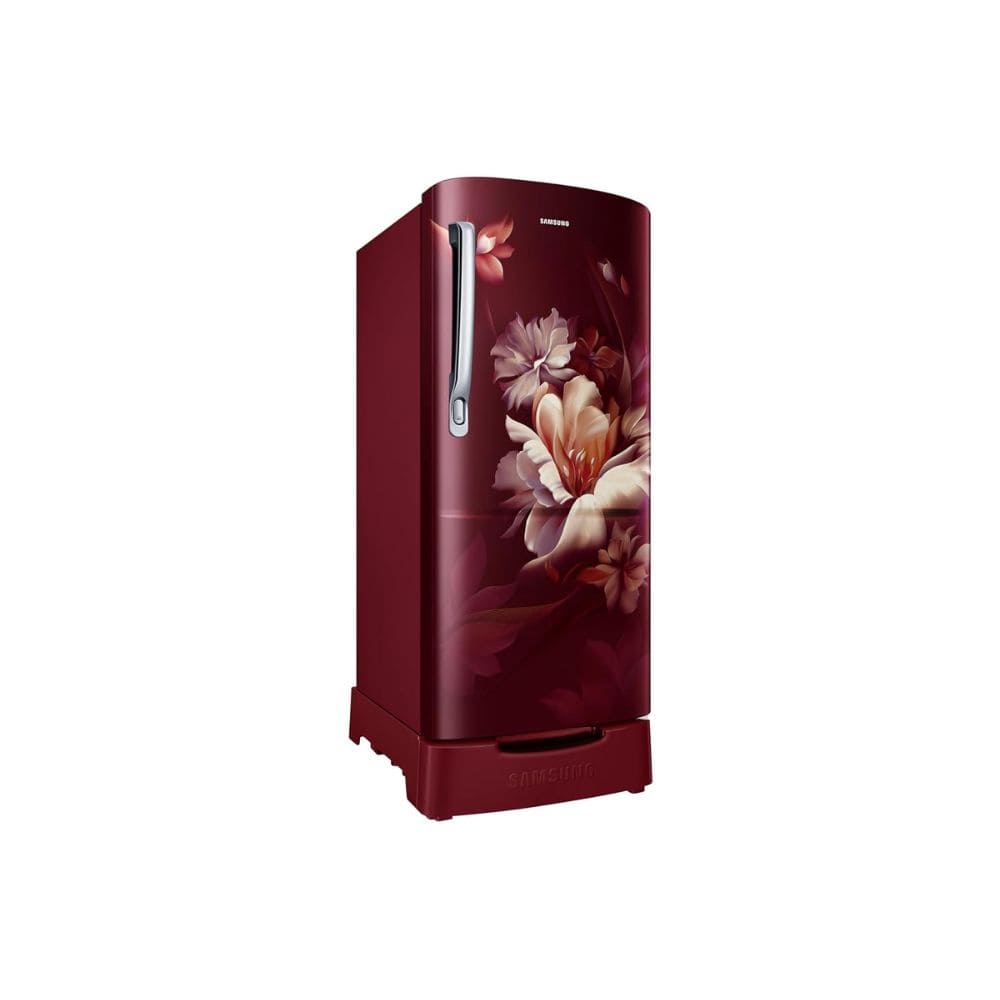 Samsung 183 Ltrs, 3 Star Digital Inverter, Direct Cool Single Door Refrigerator (RR20H2823RZN Midnight Blossom Red)