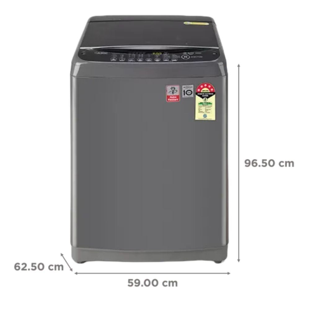 LG T90AJPB1Z, 9 Kg 5 Star Fully-Automatic Top Load Washing Machine (Middle Black, Smart Inverter)