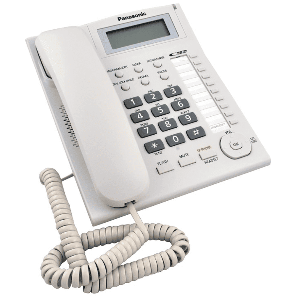 Panasonic KX-TS880MX, Single Line Corded Landline Phone (White)