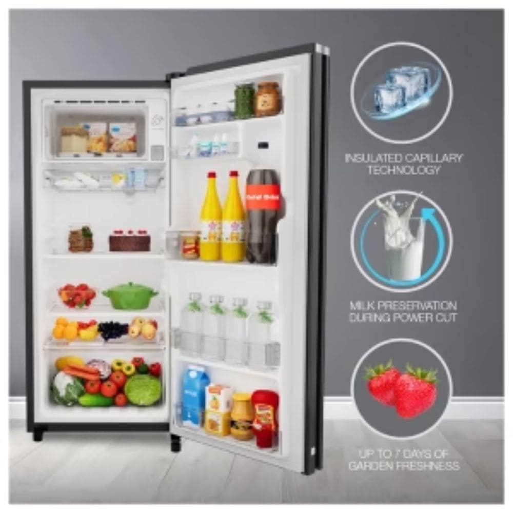 Whirlpool 192 Ltrs 3 Star, Inverter Direct Cool, Single Door Refrigerator (215 IMPRO GD PRM 3S CRYSTAL BLACK)