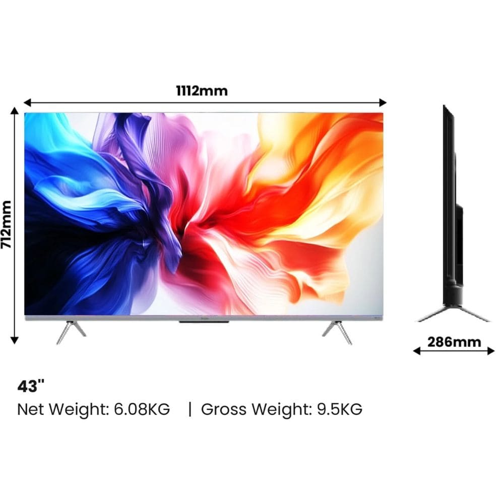 Haier H43S80GFX, 43 Inches 4K Ultra HD QLED Google TV, Black