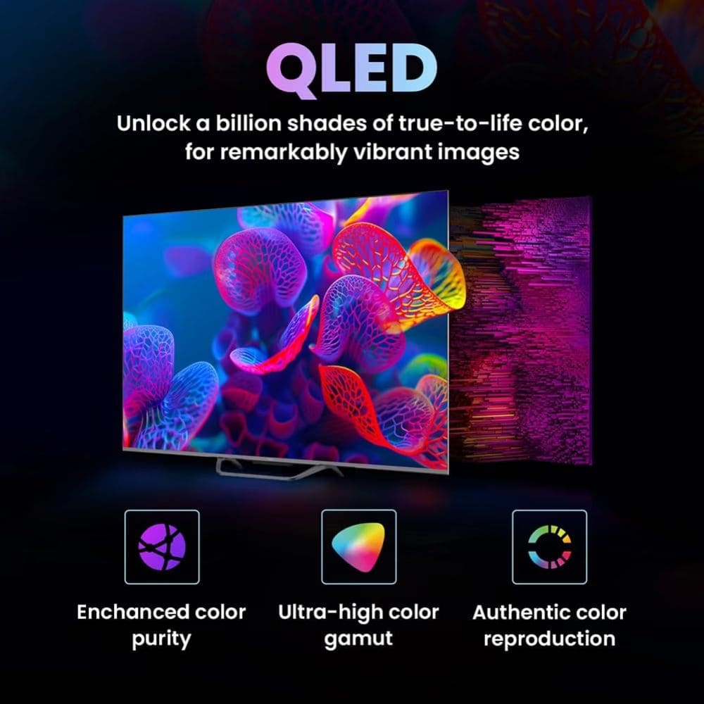 Haier H32S80GFX, 32 Inches Full HD QLED Smart TV, Black