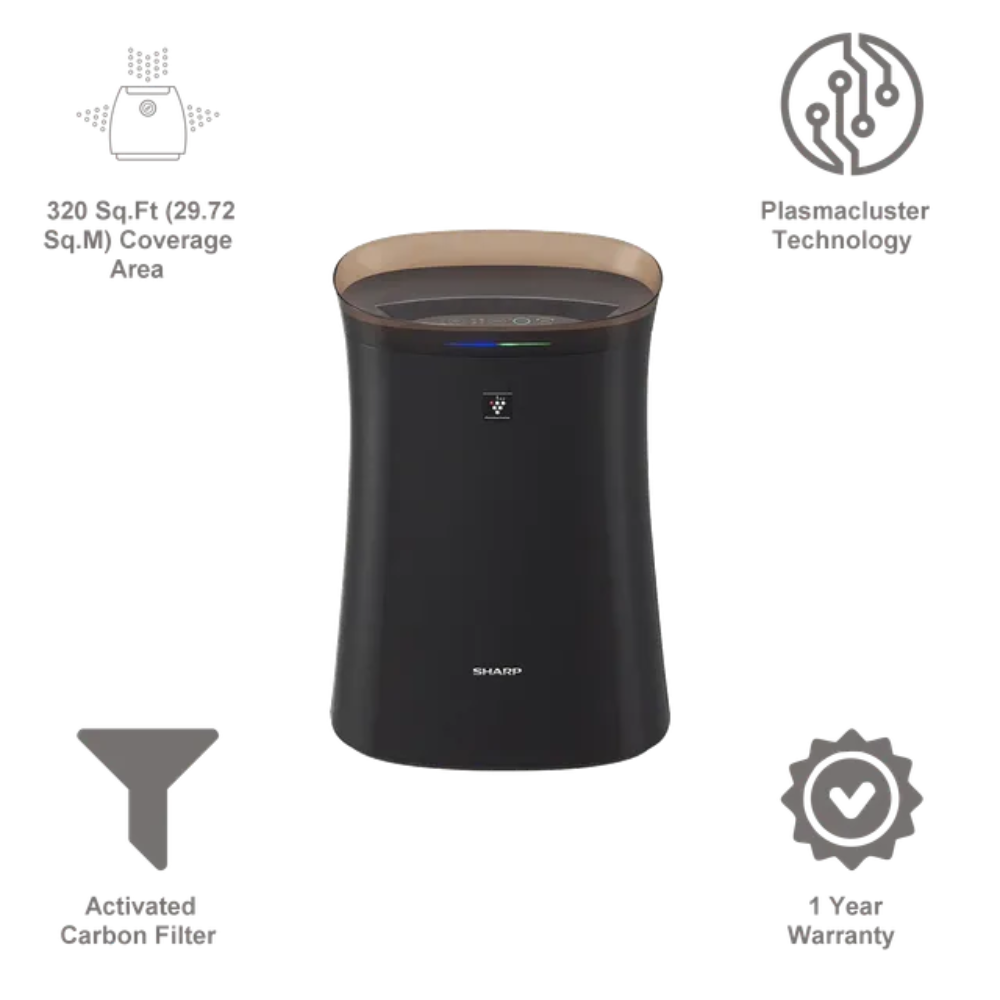 Sharp FP-F40E-TBrown, Plasmacluster Ion Generator & Dual Purification Air Purifier